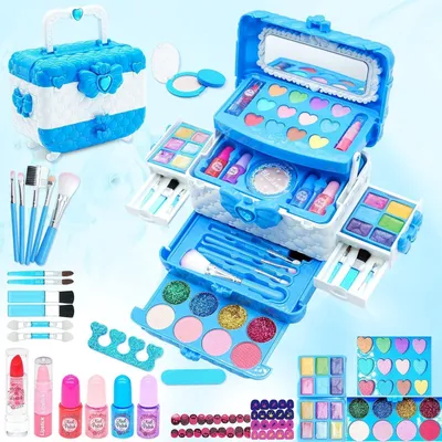 Immagine prodotto di Set di trucchi per bambini Frozen, 57 pezzi, lavabile, valigetta per trucchi per bambine