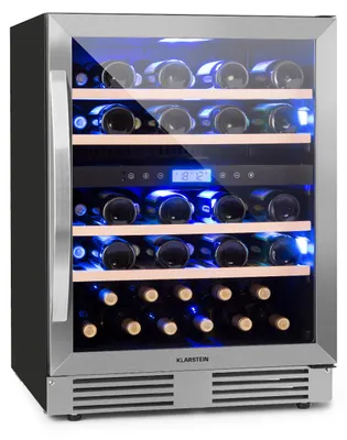 Obrázok produktu pre Klarstein vinotéka, 2 zóny, malá, 129 l, sklenené dvere, vstavaná, 43 fliaš
