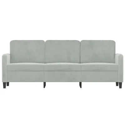 Zdjęcie produktu dla vidaXL 3-osobowa sofa jasnoszara 180 cm aksamitna