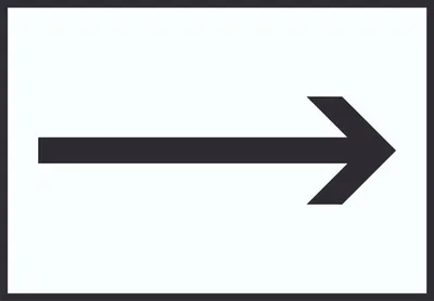 Produktbild von Richtungspfeil rechts Schild waagerecht schwarz weiss Pfeil A2 (420x594mm)