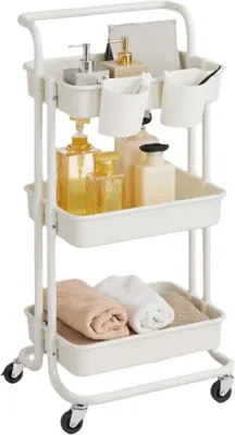 Image de Chariot de rangement à 3 niveaux – Chariot de service – Chariot de cuisine – Acier – 41,6 x 33,5 x 86,3 cm