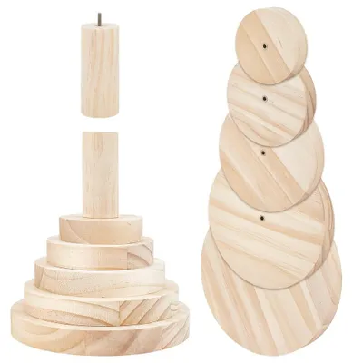 Töpferei-Werkzeug-Set, 5 Holzschablonen 90–190 mm, mit Griff