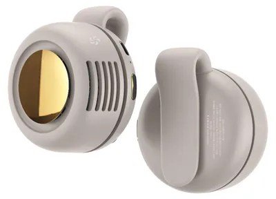 Obrázek produktu pro Závěsný ventilátor na krk, přenosný, nabíjení přes USB, bezlopatkový, s mini sponou, vhodný pro sport, práci i venkovní aktivity, bílý