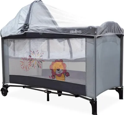 Produktbild von Aga4Kids Reisebett Set mit Matratze und Moskitonetz MR6671 Hellgrau