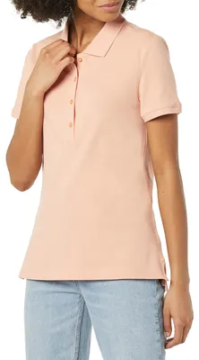 Immagine prodotto di Camicetta polo a maniche corte da donna del marchio Essentials (disponibile anche in taglie forti), colore corallo
