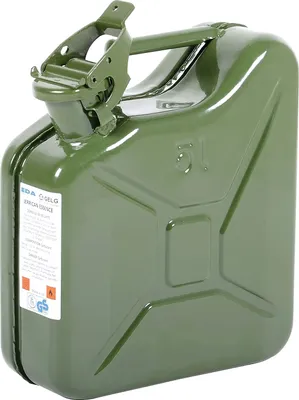A green jerrycan is shown against a white background.