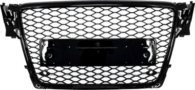 Produktbild von Frontgrill ohne Emblem für Audi A4 B8 08-11 RS4 Design Glänzend schwarz