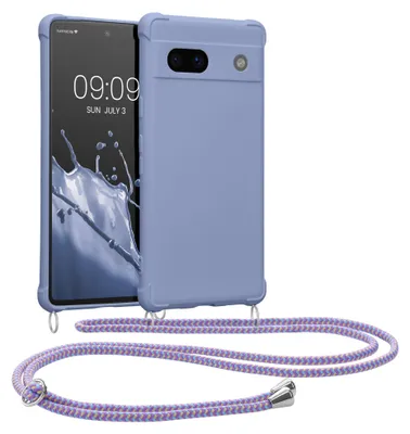 Produktbild von kwmobile Necklace Case kompatibel mit Google Pixel 7a Hülle - Cover mit Kordel zum Umhängen - Silikon Schutzhülle Lavendel