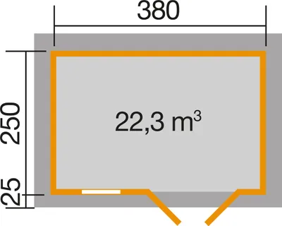 Produktbild von WEKA 163.3825.00.10 Premium Gartenhaus/Blockbohlenhaus Ingolstadt 1 seitlicher Eingang/Doppeltür/Einzelfenster ; Größe: 3 ; Farbgebung:  ; Wandstärke: 28 mm ; Maße (LxBxH): 380 cm x 275 cm x 290 cm ; Seitenwandhöhe: 238 cm
