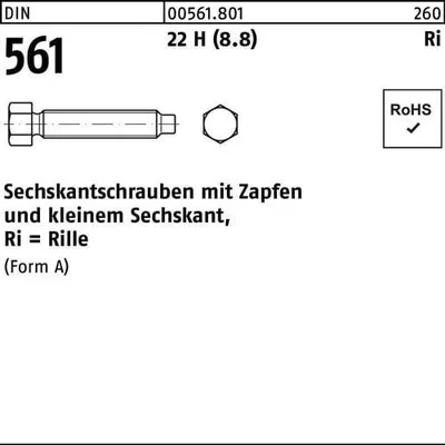 Produktbild von Reyher  Sechskantschrauben DIN 561 22H / 8.8 AM 8 x 40 (100 Stück)