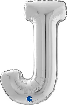 Produktbild von Riesenbuchstabe Folienballon 26"/66cm | Silber #J
