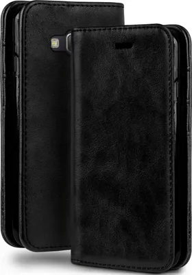 Produktbild von moex® Klapphülle kompatibel mit Samsung Galaxy A5 (2015) - Hülle mit Kartenfach, Onyx Schwarz