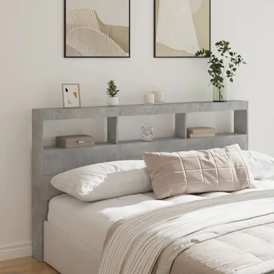 Produktbild von Möbel LED-Kopfteil mit Ablage Betongrau 180x17x102 cm - Kopfteile 839213