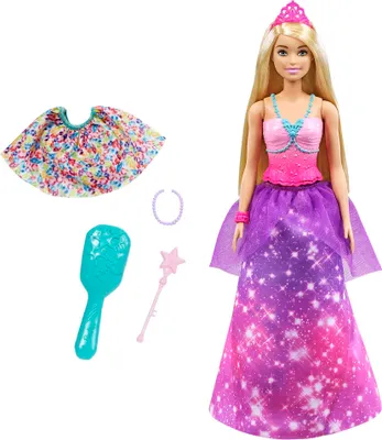 Produktbild von Barbie Dreamtopia 2-in-1 Prinzessin & Meerjungfrau Puppe, Anziehpuppe