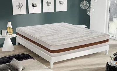 Image de Matelas 140x190 cm, à mémoire de forme, Épaisseur 22 cm,  Orthopédique et indéformable 5 cm de mémoire de forme , Rigidité H3, 100 % fabriqué en Italie