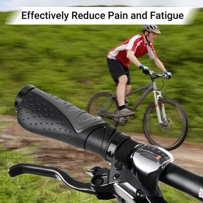 Produktbild von LYCAON Fahrradlenker, ergonomische Fahrradgriffe mit rutschfestem Gummi und Aluminiumverriegelung, Handgriffe für Fahrräder