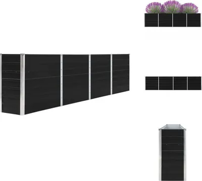 Immagine prodotto di vidaXL Letto rialzato 320 x 40 x 77 cm Acciaio zincato antracite - Vasi e fioriere