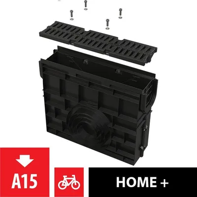 Immagine prodotto di Alcadrain Servicebox für Entwässerungsrinne AVZ104 mit Kunststoffrand und Rost aus Kunststoff A15