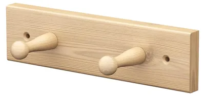 Produktbild von sossai Garderobenleiste Kiefer / 2 Haken Holz Wandgarderobe Flur Garderobenhaken Kleiderhaken