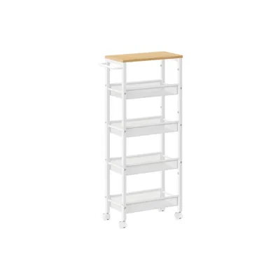 Produktbild von Rollwagen 5 Ebenen Eichenweiß 22x45x100cm 25kg Kapazität