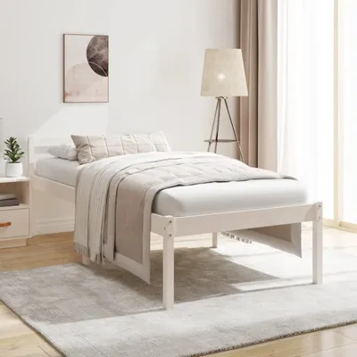 Produktbild von The Living Store Seniorenbett Weiß 90x200 cm Massivholz Kiefer