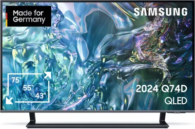 Produktbild von Samsung Q74D 43" QLED 4K Tizen OS™ Smart TV (2024), 109,2 cm (43"), 3840 x 2160 Pixel, QLED, Smart-TV, WLAN, Grau, Titan