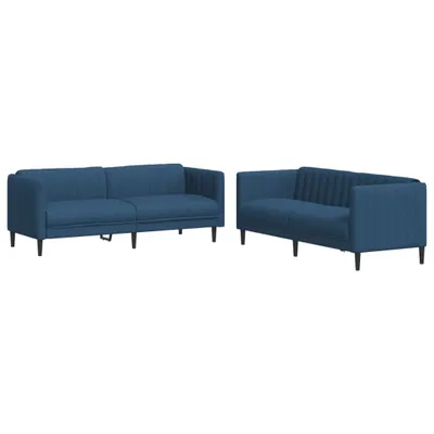 Produktbild von 2-tlg. Sofagarnitur Blau Stoff