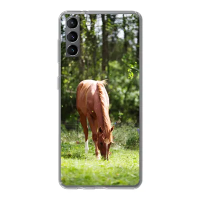 Produktbild von MuchoWow® Handyhülle Schutzhülle Hülle für Samsung Galaxy S21 Plus Pferd - Blumen - Licht Silikon Softcase Handy Hülle - Handy-Tasche