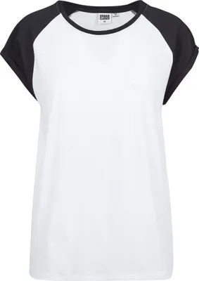 Produktbild von Urban Classics T-Shirt Damen Ladies Contrast Raglan Tee weiß/schwarz 3XL