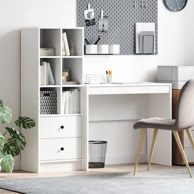 Image de Maison Exclusive - Bureau avec tiroir 2 pcs Blanc