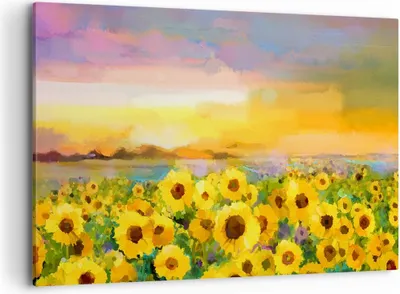 Produktbild von Bild auf Leinwand - Leinwandbild - Sonnenblumen Blume - 100x70cm - Wand Bild - Wanddeko - Leinwanddruck - Bilder - Kunstdruck - Wanddekoration - Leinwand bilder - Wandkunst - AA100x70-3775