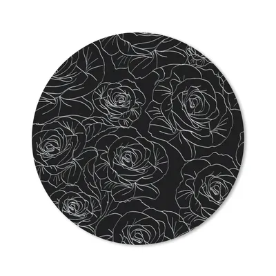 Produktbild von MuchoWow® Mauspad Mousepad Rosen - Schwarz und Weiß - Muster 20x20 cm - Mousepads - Maus Mat - Pad - Mausunterlage - Schreibtischmatte