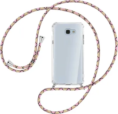Produktbild von Handykette Backcover-Schutzhülle mit Band (Metall silberfarben) für Samsung Galaxy A5 2017 - rosa Karo