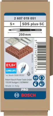 Produktbild von PRO SDS plus-5C Spitzmeißel-Set, 250 mm, 5-tlg.