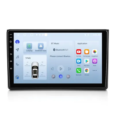 Image de Autoradio Android 9 pouces 64 GB pour Audi A4 B6/B7 (2000-2009) avec CarPlay, Android Auto Navigation et Bluetooth