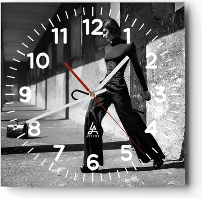 Produktbild von Wanduhr - Quadrat - Glasuhr - Fotografie Mode Frau - 40x40cm - Schleichendes Uhrwerk - Lautlos - zum Aufhängen bereit - Dekoration Modern - Wanddekoration aus Glas - C4AC40x40-4360