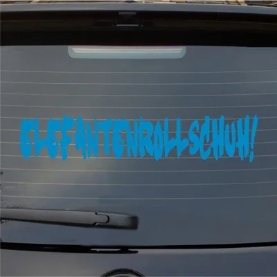 Produktbild von Heckscheibenaufkleber Elefantenrollschuh 40x8 cm Hellblau Auto Aufkleber Sticker