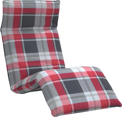 Obrázek produktu pro Skládací lehátko, červený kostkovaný vzor, 175x54x8,5 cm