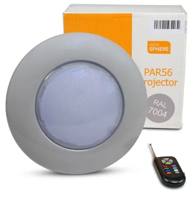 Produktbild von LED-Strahler RGB mit Frontring HELLGRAU PAR 56 + Fernbedienung
