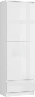 Produktbild von Geschlossene Bücherschrank mit Schublade Weiß Hochglanz 2D 180 cm