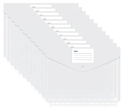 Produktbild von A4-Dokumentenmappe zur Archivierung, Dokumentenmappe mit Perforation und Etikettenfach, wasserdicht (weiß)