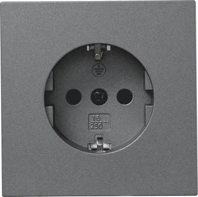 Produktbild von Schutzkontakt-Steckdose McPower "Shallow", 250V/16A, Klemmanschluss, anthrazit, matt