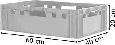 Produktbild von Fleischkiste E2 Fleischkiste Rot Fleischerkiste Fleischkisten Kiste Fleischkiste Eurobox Lebensmittelecht 60 x 40 Metzgerkiste Auswahl Kingpower, Anzahl:8
