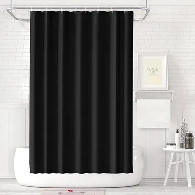Obrázek produktu pro Sprchový závěs odolný proti plísním, černá látka, 120 x 200 cm, voděodolný