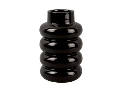 Produktbild von Present Time - Vase Bobbly Glazed Large - Schwarz