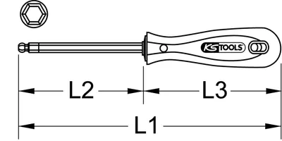 Image de Tournevis BERYLLIUMplus pour vis à six pans creux 10 mm, avec tête sphérique