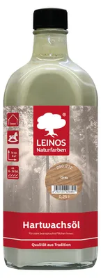 Produktbild von LEINOS Hartwachsöl Grau 0,25 l – Hartwachsöl innen, für Böden & Möbel