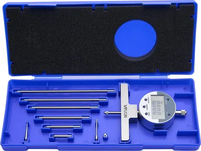 Obrázek produktu pro VEVOR hloubkoměr, digitální hloubkoměr s měřicím rozsahem 0–558,8 mm, rozlišením 0,01 mm, přesným převodem jednotek se 4 měřicími hroty, hloubkoměr pro drážky, stupně a otvory