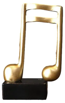 Produktbild von Musiknoten-Skulptur aus Goldharz, Musiksymbol-Figur, moderne Tischdekoration für Klavierzimmer, Homeoffice, Tisch-Mittelstück C