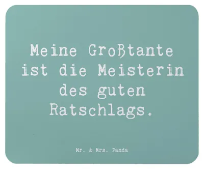 Produktbild von Mr. & Mrs. Panda Mousepad Spruch Großtante Ratschlag - Meeresbrise - Geschenk, Familienmitglieder, Familienmitglied, mousematte, Familienratgeber, Mouse Pad, mauspad pc